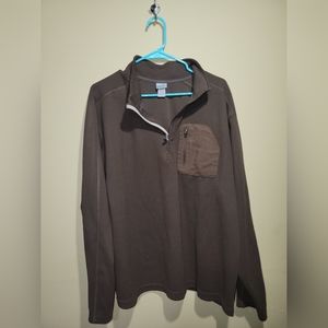 Champion Men's XL Brown Long Sleeve 1/4 Zip Pullover